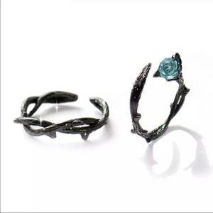 Creative rose thorns ring set